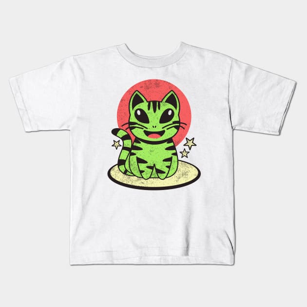 Alien Cat Kids T-Shirt by Etopix